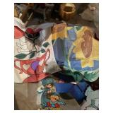 ASSORTED FLAGS, DECORATIONS