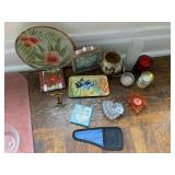 TRINKET BOX, CANDLE HOLDERS, ETC.
