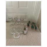 HOLLY GLASSES, CHRISTMAS TREE GLASSES
