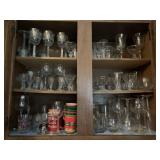 GLASSWARE GALORE, GOLD TRIM GLASSES, WINE ETC.