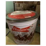 BUDWEISER TIN, BASKET, BUNNY RABBIT, FLOWER