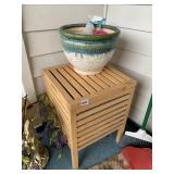 WOOD STAND, PLANTER