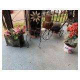 METAL FLOWER, BIKE PLANTER, ARTIFICIAL PLANT