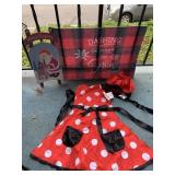 SLED, DASHING SIGN, MICKEY MOUSE OUTFIT