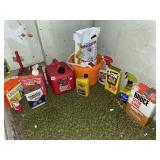 GAS CAN, PENNZOIL, SAFE STEP, STARTER FLUID, ETC.