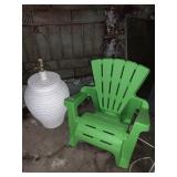 CHILDS CHAIR & LAMP