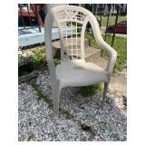 PLASTIC CHAIR, METAL HOLDER, STOP ENJOY YOUR LIFE