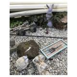 GARDENERS SIGN, PATHWAY LIGHTS, ETC.