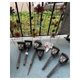 PATIO LIGHTS, METAL FLOWERS