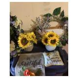 SUNFLOWERS, ARTIFICIAL FLOWERS, ETC..