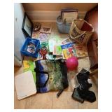 CHILDREN ACTIVITY BOOKS, BALL, ETC.