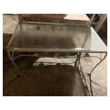 GLASS TOP PATIO TABLE METAL BASE
