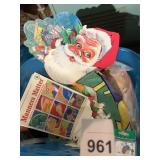 LAUNDRY BASKET, SANTA, HOLIDAY FLAG