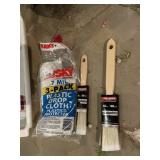 BASKET, PAINT BRUSHES, PEACE LOVE AND JOY SIGN