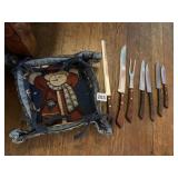 KNIVES, SNOWMAN BASKET