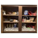CABINET OF JARS, CR/ SUGAR, SERVING PIECES