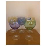 COLORED GLASSES- FOUND 6TH GLASS NOT PICTURED