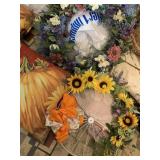 SILK FLOWERS, PILLOWS, WREATHS, ORNAMENTS