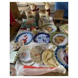 2 REINDEER, PLATES, ETC.