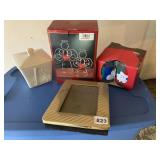 PICTURE FRAME, SANTA GLASSES, ANGEL CANDLE HOLDER