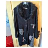 JOE BROWN XXL SWEATER FAUX FUR COLLAR