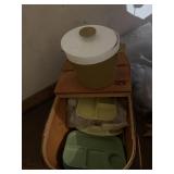 PICNIC BASKET W/ PLATES ETC.