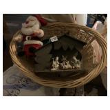 BASKET, SANTA, NATIVITY SET