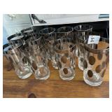 VINTAGE 12 SILVER DOT GLASSES