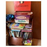 ORGANIZER CABINET W/ CHILDRENS BOOKS GAMES ETC.