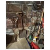 FLAT SHOVEL, CANE, WEED WACKER, SCRAPPERS