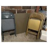 CARD TABLE AND 5 CHAIRS