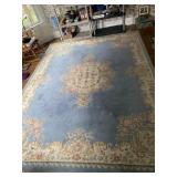 8 X 10 ROOM SZ. RUG BLUE CENTER W/ FLORAL EDGE