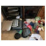 BAKING PANS, PLASTIC FOOD CONTAINERS