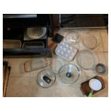 LIDS, BAKING PANS, GLASS PIE PAN, ETC.