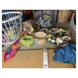 BASKET, EGGS, HAPPY EASTER SIGN ETC.