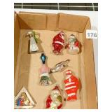 SANTA ORNAMENTS, BIRDS, ETC.