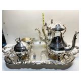 SILVERPLATE TEA SET ONE LID BALL OFF OF