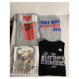 4 SZ LARGE TOBY KEITH T SHIRTS