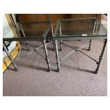 METAL & GLASS SIDE TABLES 21 H X 20 SQUARE