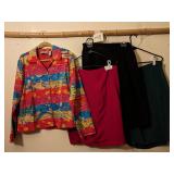 COLORFUL COTTON BOHO JACKET AND THREE LADIES SILK