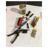 PRUNER, CORDLESS SCREWDRIVER, NUTS BOLTS ETC.