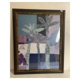 PROFESSIONALLY FRAMED, SEMI ABSTRACT PALM TREES,