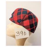 RETRO 60S RED PLAID FABRIC TRENDY ENGLISH BOBBY
