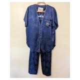 INTIMATES 2 PC ROYAL BLUE SATIN LIKE LADIES