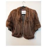 GIMBELS BROTHERS BROWN MINK STOLE WITH POCKETS