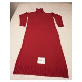RED 100% CASHMERE MAXI SWEATER DRESS LONG SLEEVE