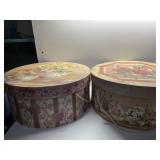 PAIR HAT BOXES W/ HANDLES 16" DIAMETER