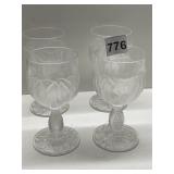 4 FROSTED STEMMED GLASSES
