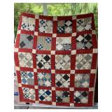 HAND STITCHED DOUBLE-SIDED QUILT, 79X63