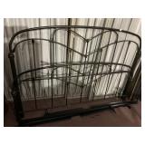 QUEEN SIZE BLACK IRON HEADBOARD AND FOOT BOARD